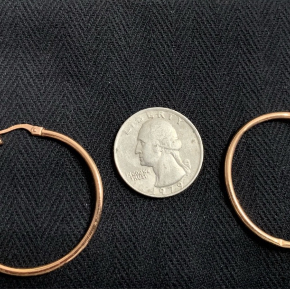 14k Rose Gold Hoops